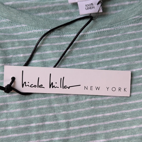 Nicole Miller Light Blue Striped Short Sleeve Top - Picture 8 of 10